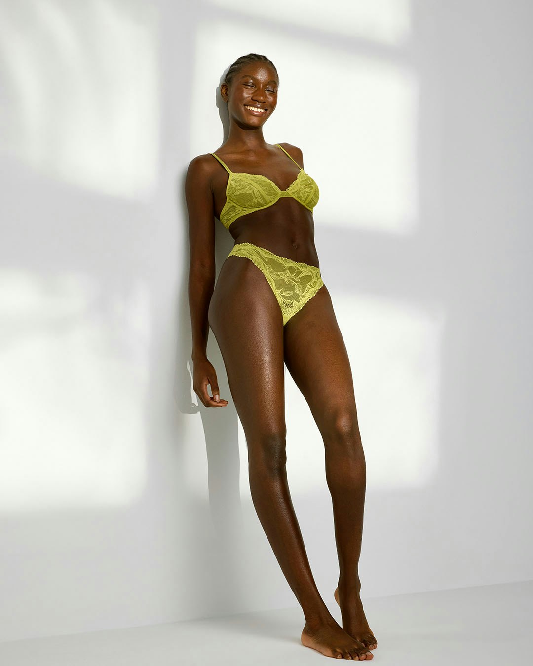 Girl in green underwear